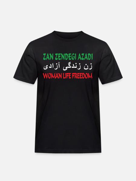 Woman Life Freedom Zan Zendegi Azadi - Arbets-T-shirt herr - svart