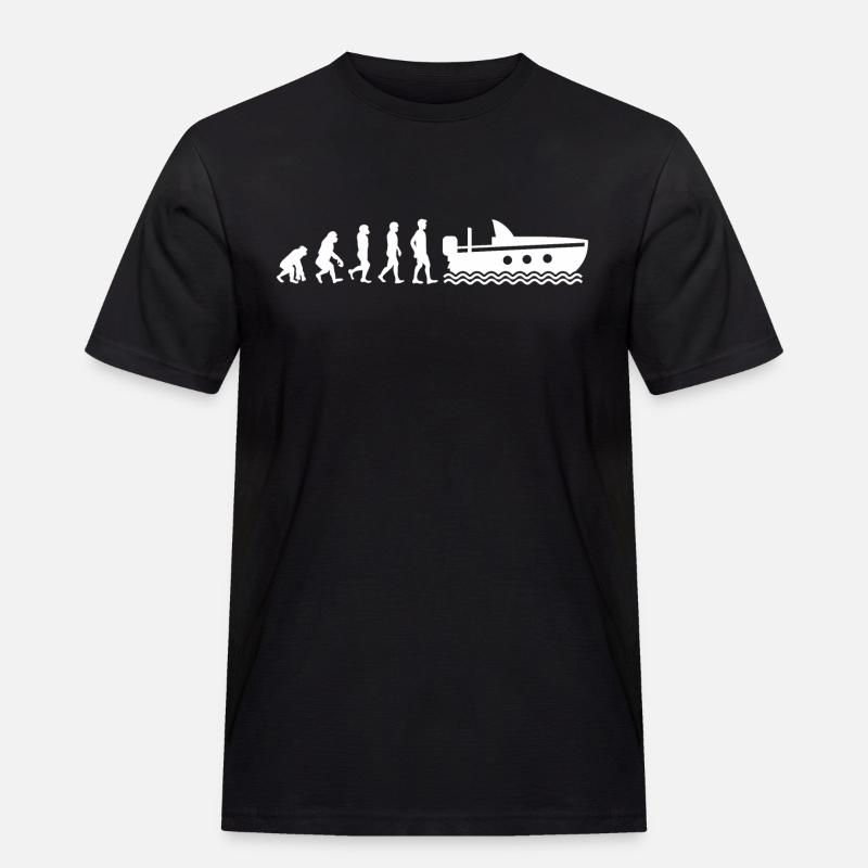Boat Evolution - Männer Workwear T-Shirt - Schwarz