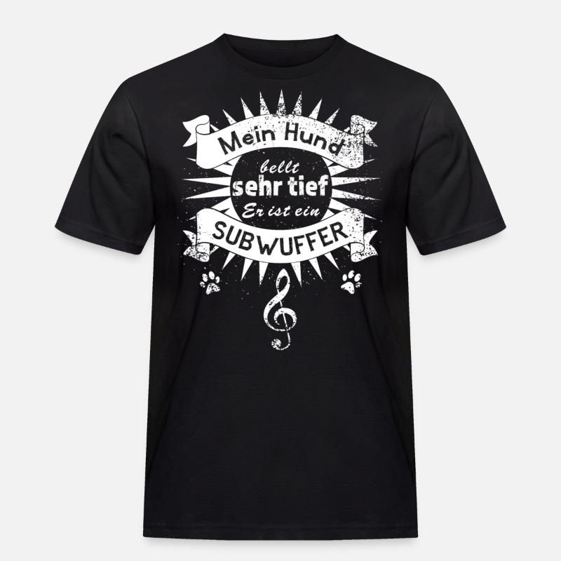 Subwuffer - Männer Workwear T-Shirt - Schwarz