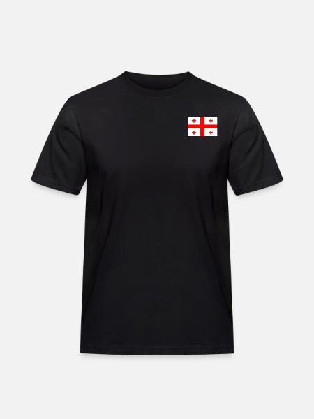 Flag of Georgia - Men's Workwear T-Shirt - black