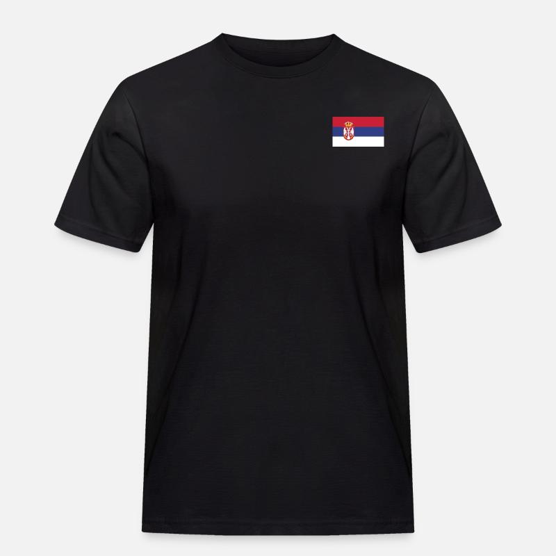 Serbiens flag - Herre Workwear T-Shirt - sort