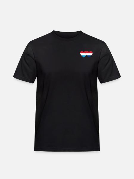 Luxembourg Holland Flag Heart - Men's Workwear T-Shirt - black
