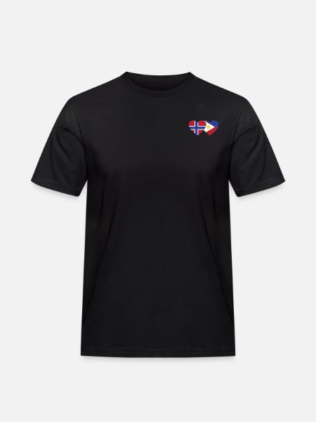 Norway Philippines Flag Heart - Men's Workwear T-Shirt - black