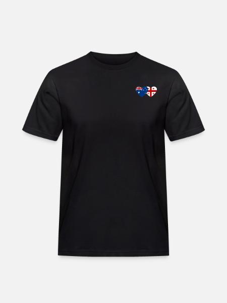 Australia Georgia Flag Heart - Men's Workwear T-Shirt - black