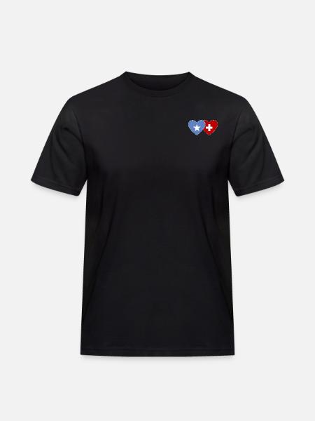 Somalia Switzerland Flag Heart - Men's Workwear T-Shirt - black