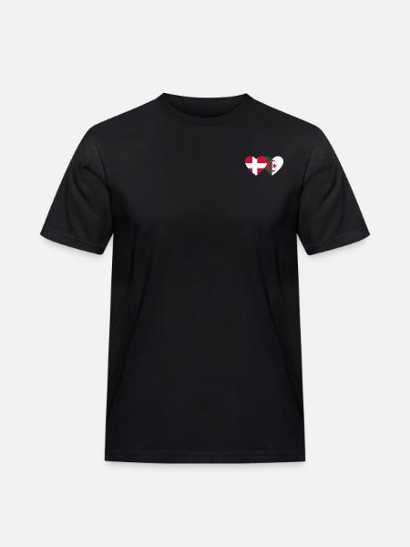 Denmark Algeria Flag Heart - Men's Workwear T-Shirt - black