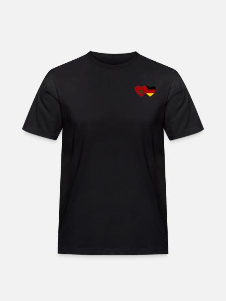 Morocco Germany Flag Heart - Men's Workwear T-Shirt - black