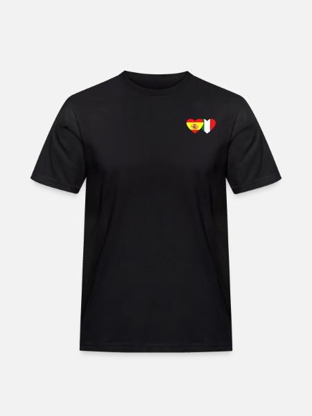 Spain Italy Flag Heart - Men's Workwear T-Shirt - black