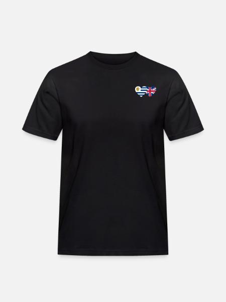 Uruguay England Heart Flag - Men's Workwear T-Shirt - black