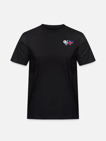 Uruguay Iceland Heart Flag - Men's Workwear T-Shirt - black