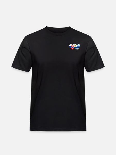 Slovakia Uruguay Heart Flag - Men's Workwear T-Shirt - black