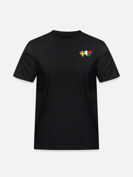 Sweden Madagascar Heart Flag - Men's Workwear T-Shirt - black