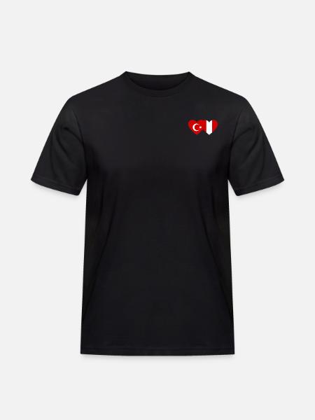 Turkey Peru Heart Flag - Men's Workwear T-Shirt - black