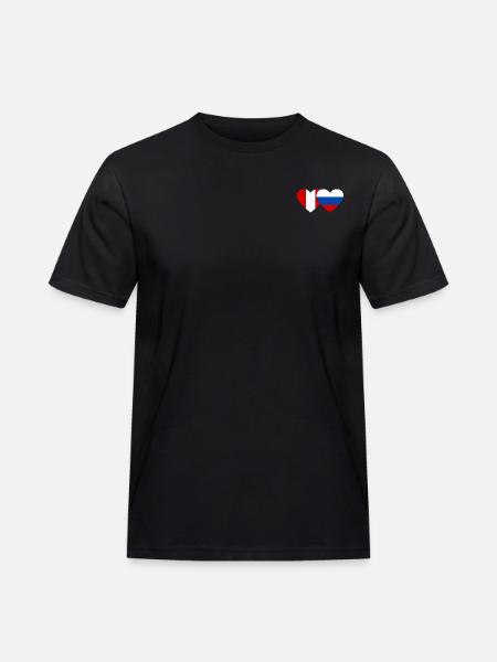 Pérou Russie Drapeau du cœur - T-shirt Workwear homme - noir