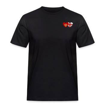 Montenegro Georgien Flagge - Männer Workwear T-Shirt - Schwarz - Vorne - AI Model Male 178 light (178cm)