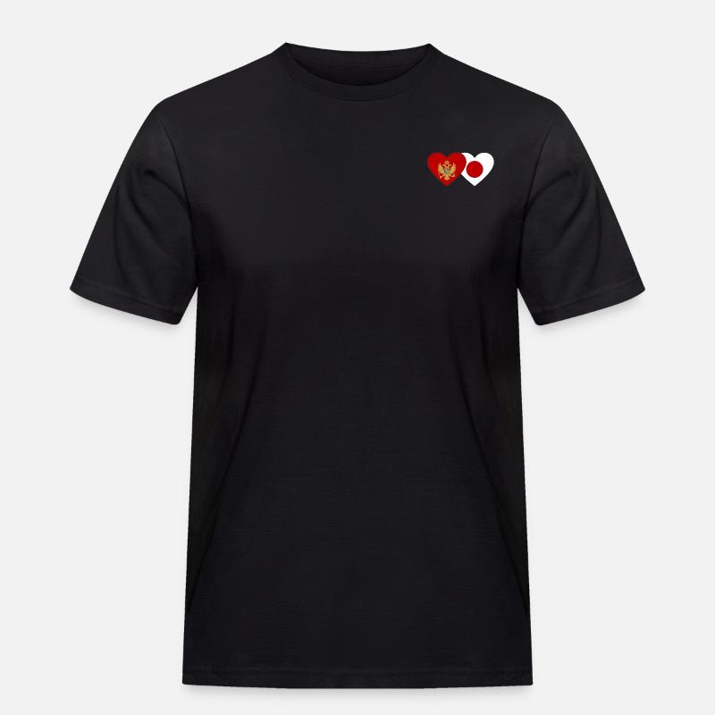 Montenegro Japan Flagge - Männer Workwear T-Shirt - Schwarz