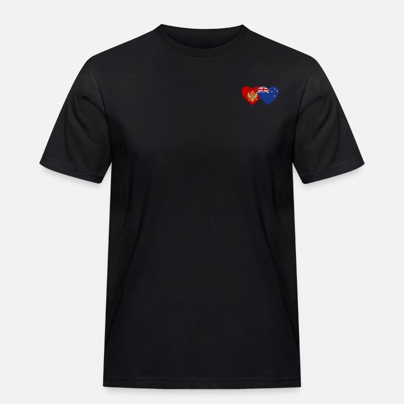 Montenegro Neuseeland Flagge - Männer Workwear T-Shirt - Schwarz