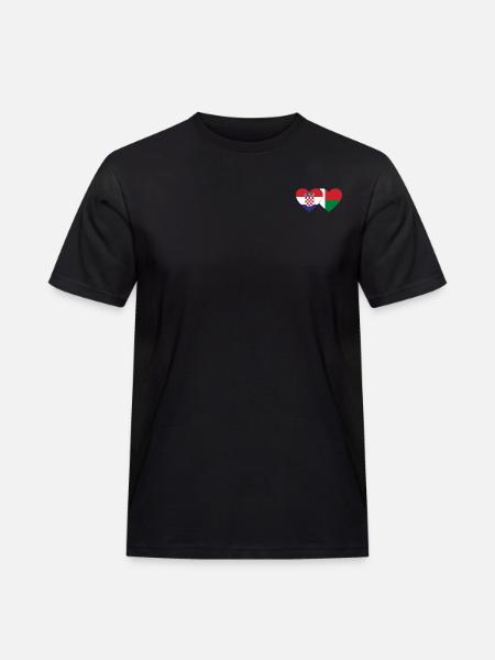 Croatia Madagascar flag heart - Men's Workwear T-Shirt - black