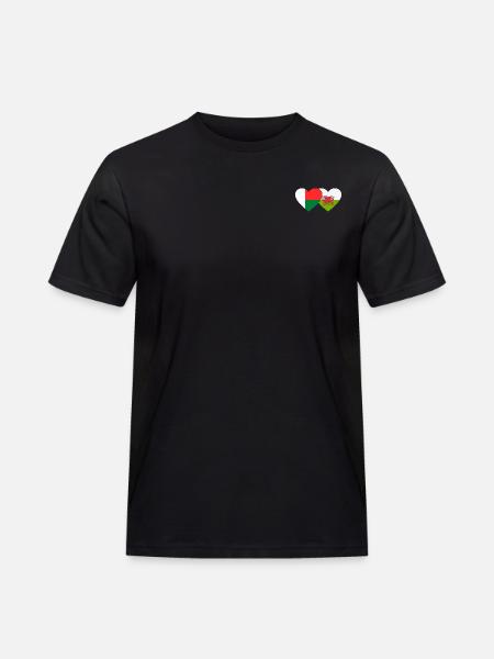 Madagascar Wales Flag Heart - Men's Workwear T-Shirt - black