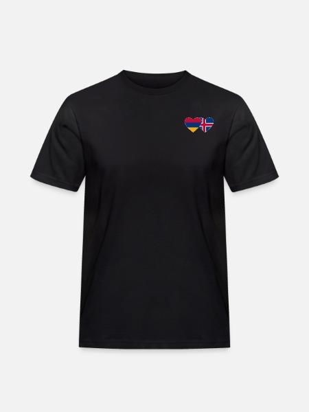 Armenia Iceland Flag Heart - Men's Workwear T-Shirt - black