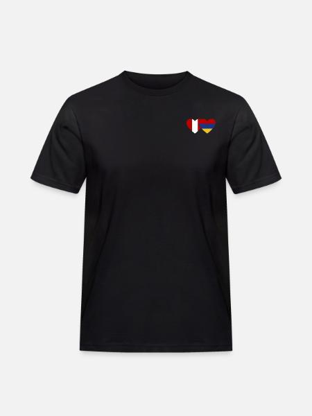 Peru Armenia Flag Heart - Men's Workwear T-Shirt - black