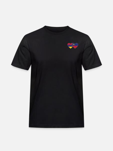 Armenia Liechtenstein Flag Heart - Men's Workwear T-Shirt - black
