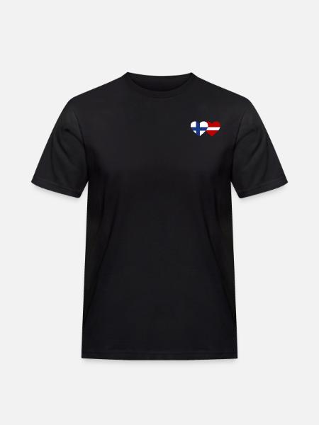Finland Latvia Flag Heart - Men's Workwear T-Shirt - black