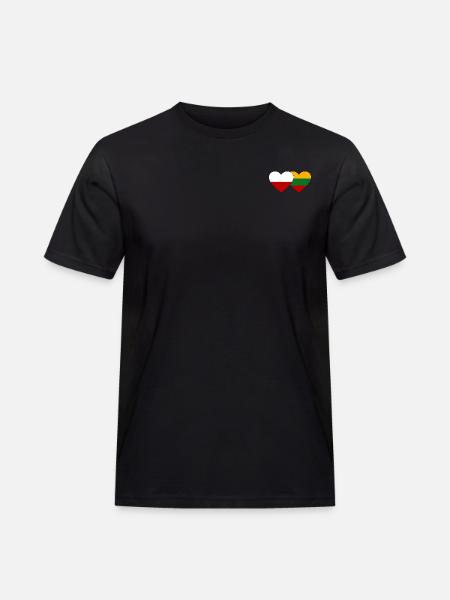 Poland Lithuania Flag Heart - Men's Workwear T-Shirt - black
