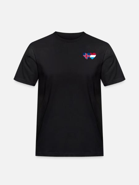 Iceland Luxembourg Flag Heart - Men's Workwear T-Shirt - black