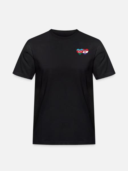 Azerbaijan Croatia Flag Heart - Men's Workwear T-Shirt - black
