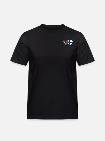 Namibia Finnland Flagge Herz - Männer Workwear T-Shirt - Schwarz