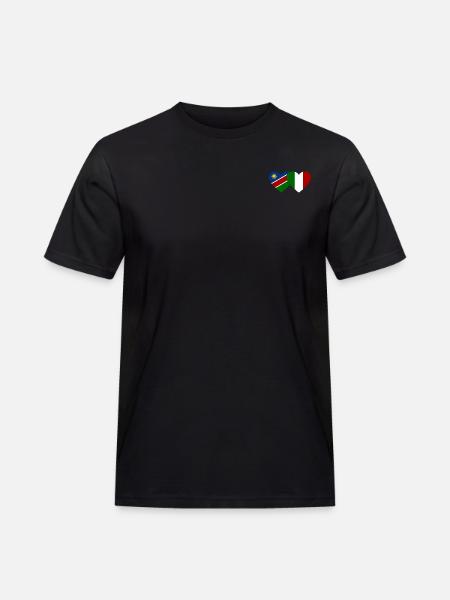 Namibia Italy Flag Heart - Men's Workwear T-Shirt - black