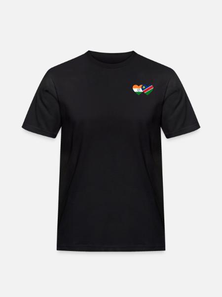 India Namibia Flag Heart - Men's Workwear T-Shirt - black