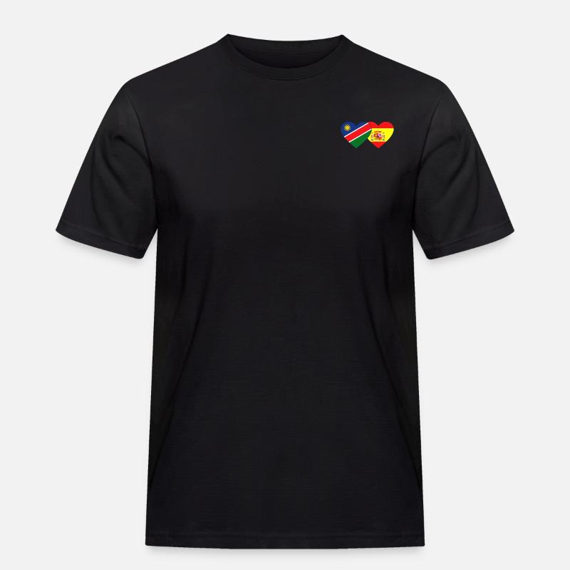 Namibia Spanien Flagge Herz - Männer Workwear T-Shirt - Schwarz
