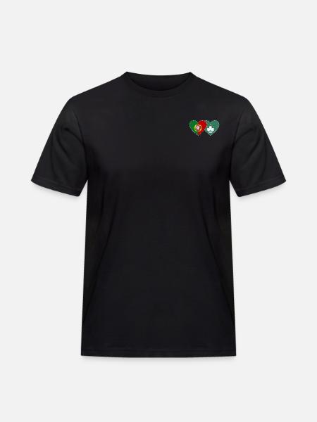 Portugal Macau Flag Heart - Men's Workwear T-Shirt - black