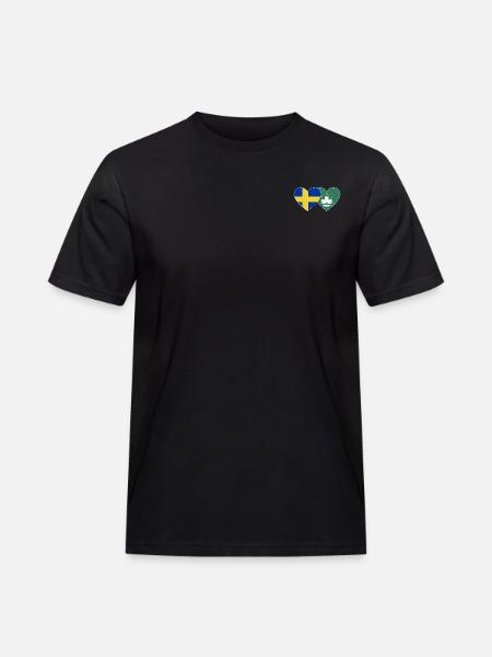 Sweden Macau flag heart - Men's Workwear T-Shirt - black