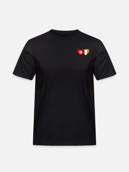 Tunisia Ireland Flag Heart - Men's Workwear T-Shirt - black