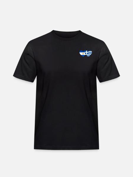 Argentine Grèce Drapeau Coeur - T-shirt Workwear homme - noir