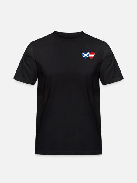 Scotland Austria Flag Heart - Men's Workwear T-Shirt - black