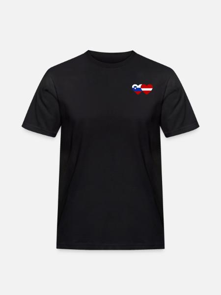 Slovenia Latvia Flag Heart - Men's Workwear T-Shirt - black