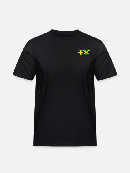 Sweden Jamaica Flag Heart - Men's Workwear T-Shirt - black