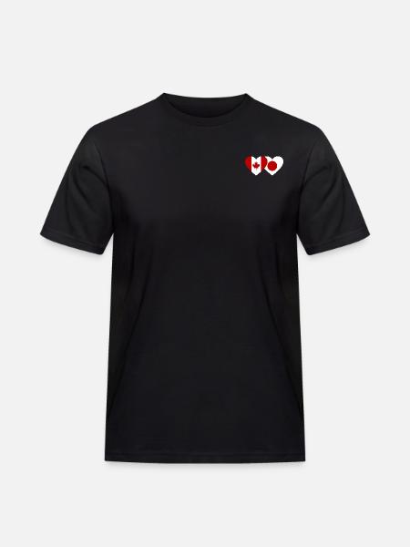 Canada Japan Flag Heart - Men's Workwear T-Shirt - black