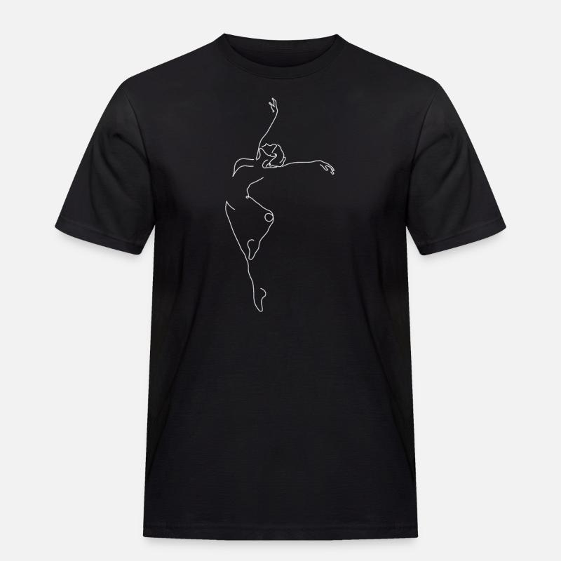 Tänzerin tanzen dancing lineart - Männer Workwear T-Shirt - Schwarz