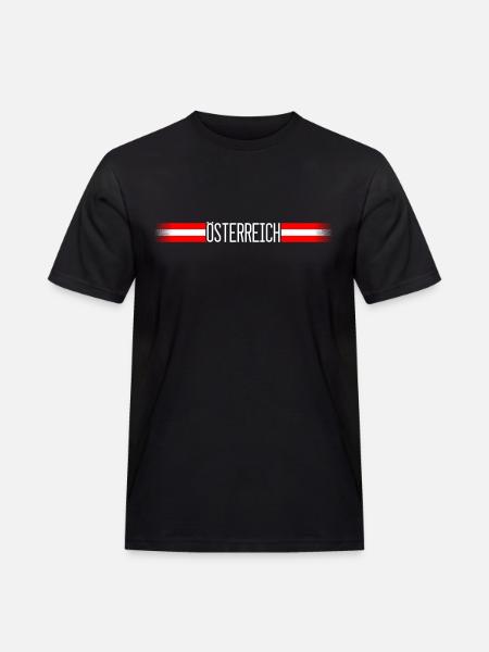Austria flag / banner 004 AllroundDesigns - Men's Workwear T-Shirt - black