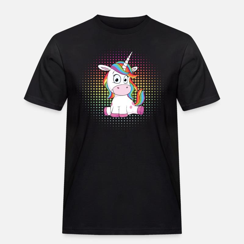 Süßes Einhorn - Männer Workwear T-Shirt - Schwarz