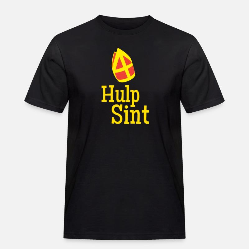 Hulp Sint Sinterklaas - Männer Workwear T-Shirt - Schwarz