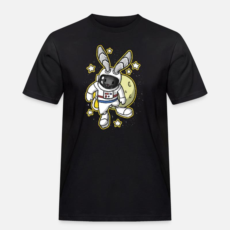Bunny Easter Space Astronaut Gift - Men's Workwear T-Shirt - black