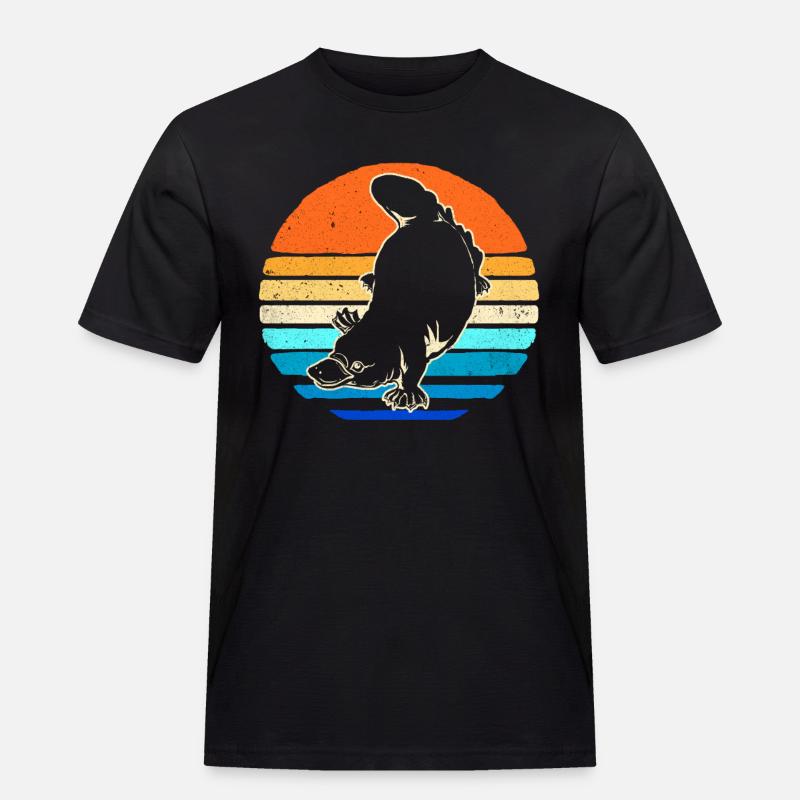 Schnabeltier - Männer Workwear T-Shirt - Schwarz