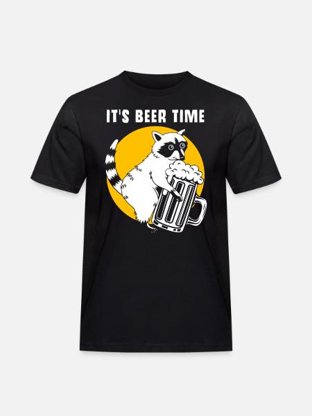 Raccoon beer alcohol - Men's Workwear T-Shirt - black