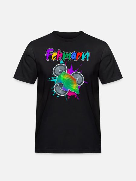 Fehmarn Beat - Männer Workwear T-Shirt - Schwarz